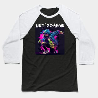 Woman In Graffiti Look Dancing In Disco 4 Baseball T-Shirt